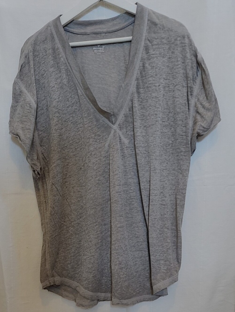 FP Movement by Free People Gray V-Neck Short Sleeve Tee